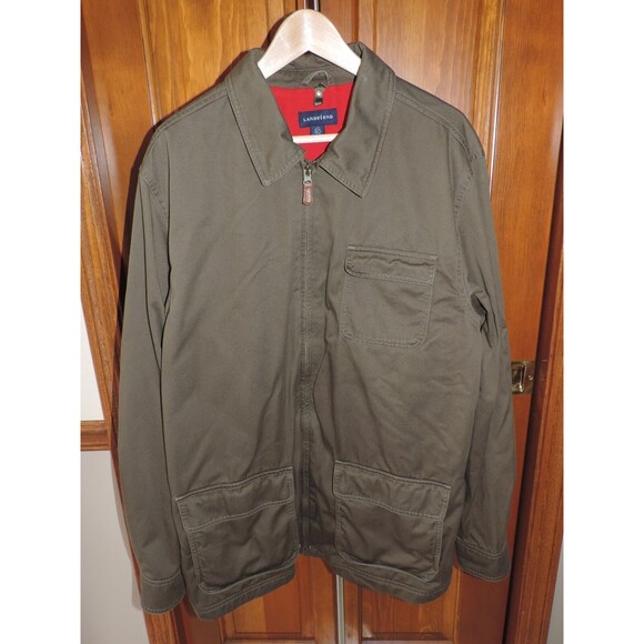 Lands' End Cotton Canvas Lined Zip Coat Jacket Mens Size LT 42 - 44 - Picture 1 of 6